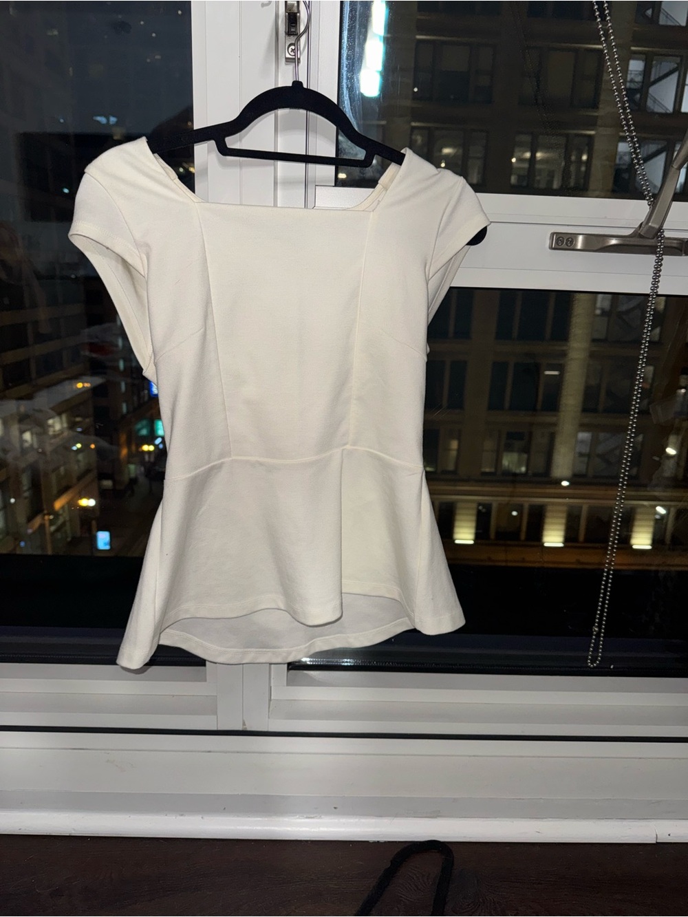 The Limited White Peplum Top with Square Neck
